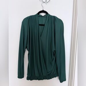Ricki's Green Draped Long Sleeve Top